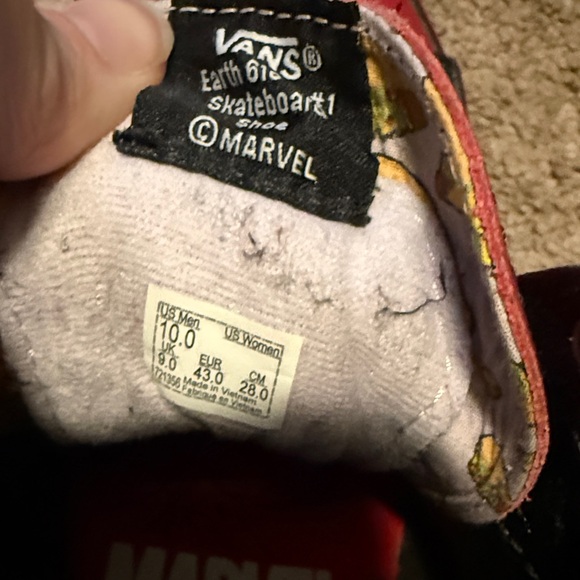 Vans Marvel Red and Black Sneakers - Picture 4 of 5